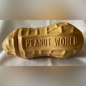 RARE Vintage Figural Blow Mold Peanut World Large Peanut Bank Canister
